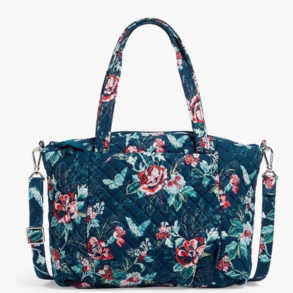 Vera Bradley Pleated Multi-Strap Satchel in Rose Toile